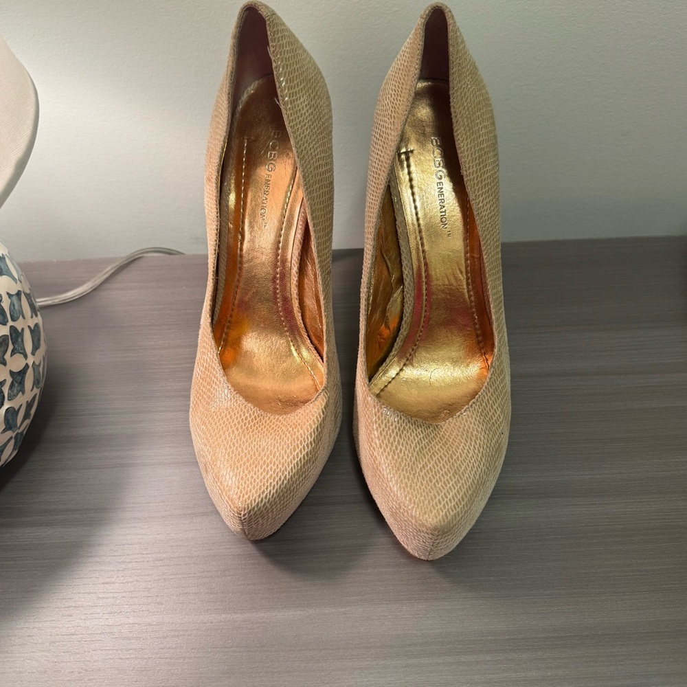 Bcbgeneration Snake-Texture Platform High Heels N… - image 3